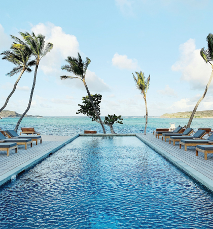 Freedom Pool Service pool services in Concord NC with scenic pool near sea and mountains